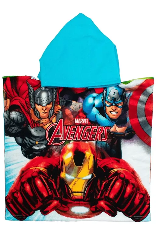 Πόντσο Θαλάσσης Quick Dry Marvel Avengers 198 50X100 White-Multi 100% Microfiber