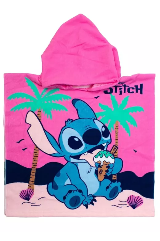 Πόντσο Θαλάσσης Quick Dry Disney Home Lilo & Stitch 195 50X100 Baby Pink 100% Microfiber