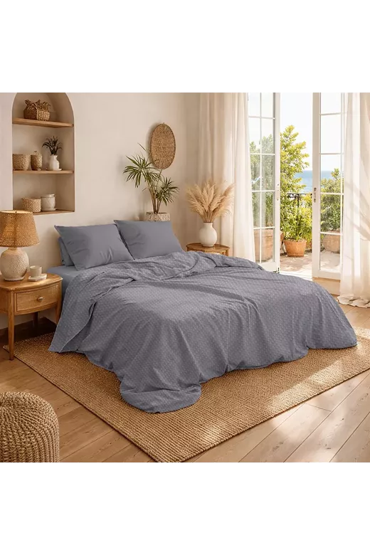Κουβέρτα Πικέ Μονόχρωμη 325 gr/m² 255x270 Grey 100% Cotton