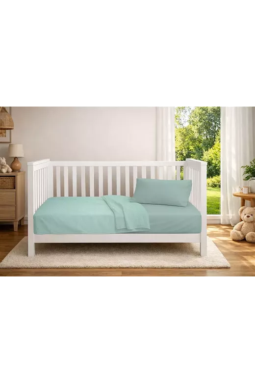 Κουβέρτα Πικέ bebe Μονόχρωμη 325 gr/m² 125x150 Mint 100% Cotton