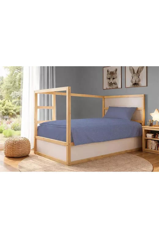 Κουβέρτα Πικέ Μονόχρωμη 325 gr/m² 165x270 Classic Blue 100% Cotton