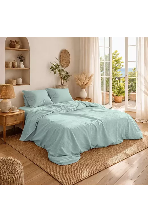Κουβέρτα Πικέ Μονόχρωμη 325 gr/m² 255x270 Mint 100% Cotton