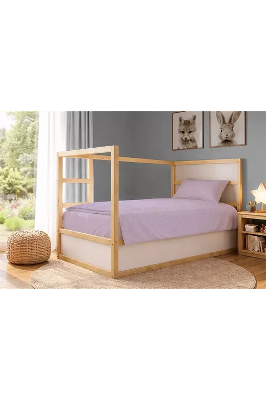 Κουβέρτα Πικέ Μονόχρωμη 325 gr/m² 165x270 Pastel Lilac 100% Cotton