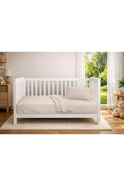 Κουβέρτα Πικέ bebe Μονόχρωμη 325 gr/m² 125x150 Ecru 100% Cotton