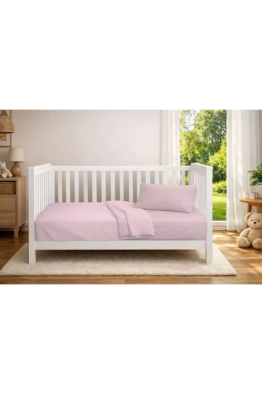 Κουβέρτα Πικέ bebe Μονόχρωμη 325 gr/m² 125x150 English Rose 100% Cotton