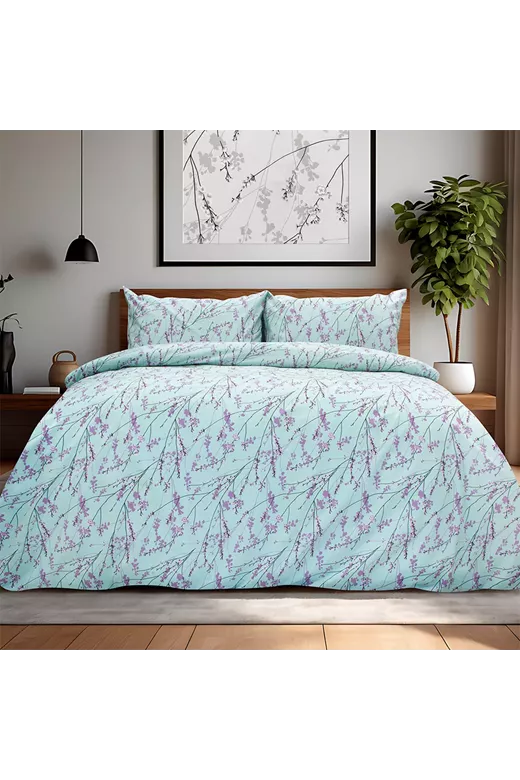 LINO Σετ Παπλωματοθήκη Μονή (165x245) Amandes Λιλά