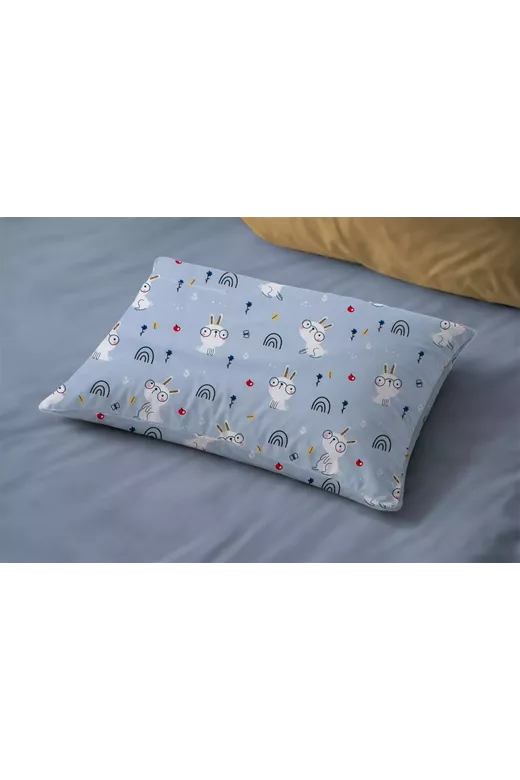 Μαξιλαροθήκη Εμπριμέ kids Rabbit Garden 584 50X70 Sky Blue 100% Cotton