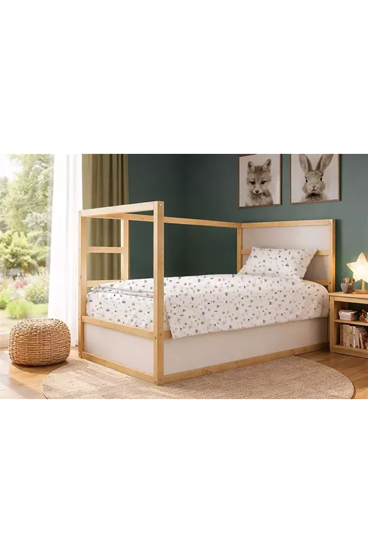 Παπλωματοθήκη Εμπριμέ kids Whimsical Mountainside 588 160X240 White-Grey 100% Cotton