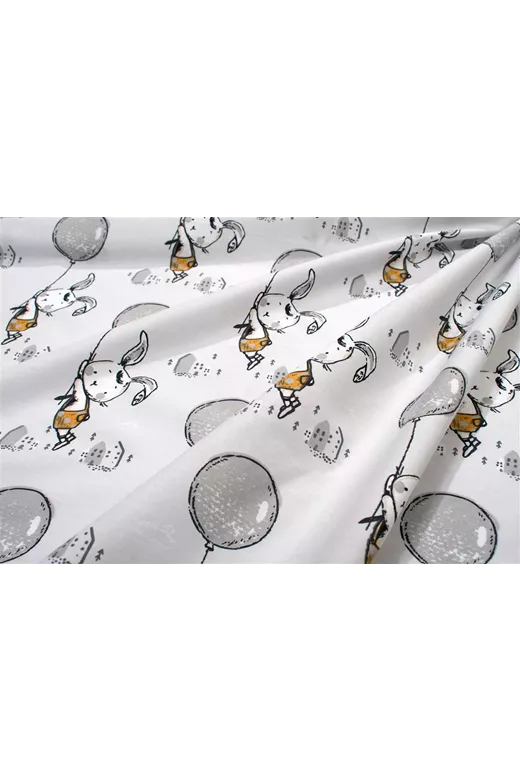 Σεντονάκι Λίκνου bebe Floating Bunny 715 80X110 Grey 100% Cotton