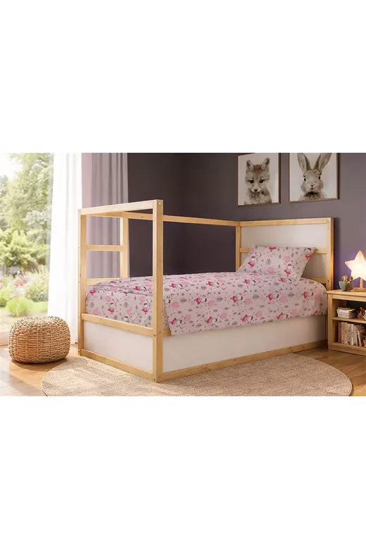 Σεντόνια Εμπριμέ Σετ 2 τεμ kids Ballerina Bear 598 160X240 Pink 100% Cotton