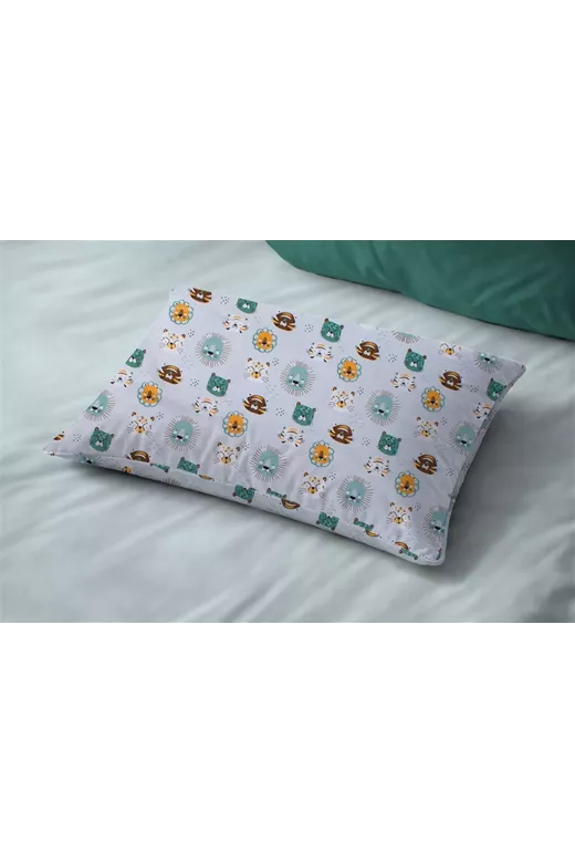 Μαξιλαροθήκη Εμπριμέ kids Big Cats 28 50X70 Light Aqua 100% Cotton