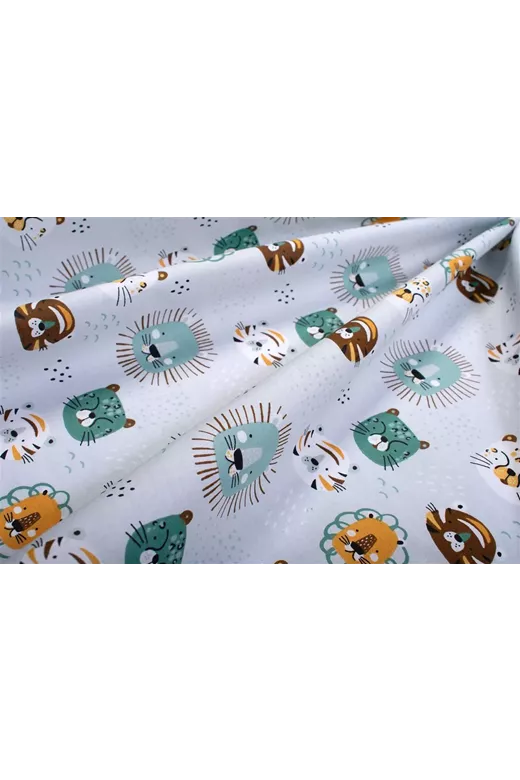 Πάνα Χασέ bebe Big Cats 28 80X80 Light Aqua 100% Cotton