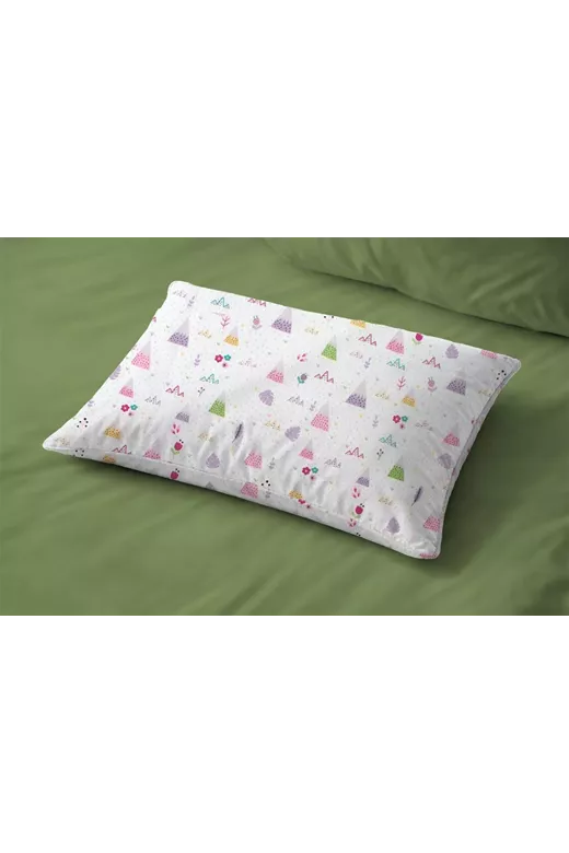 Μαξιλαροθήκη Εμπριμέ kids Whimsical Mountainside 587 50X70 White-Pastel Lilac 100% Cotton