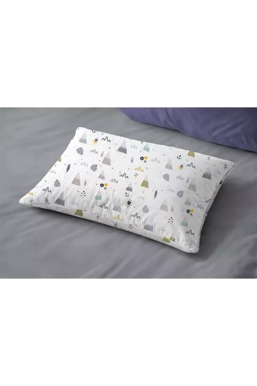 Μαξιλαροθήκη Εμπριμέ kids Whimsical Mountainside 588 50X70 White-Grey 100% Cotton