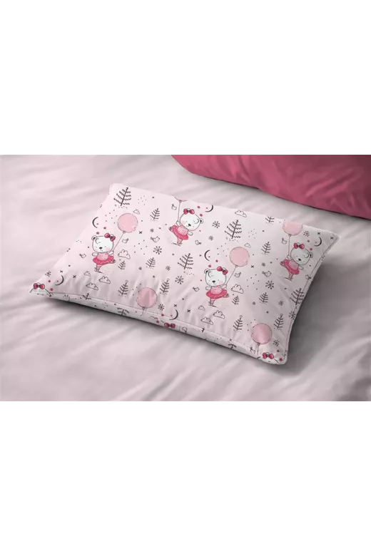 Μαξιλαροθήκη Εμπριμέ kids Ballerina Bear 598 50X70 Pink 100% Cotton