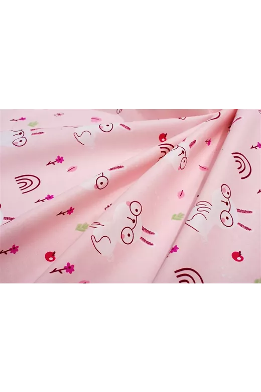 Σεντονάκι Λίκνου bebe Rabbit Garden 585 80X110 Pink 100% Cotton