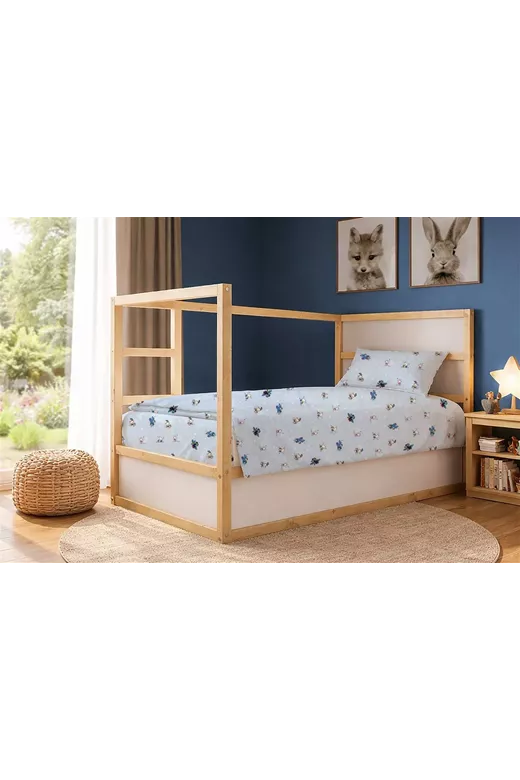 Σεντόνια Εμπριμέ Σετ 3 τεμ kids Bear's Playtime 591 160X240 Sky Blue 100% Cotton