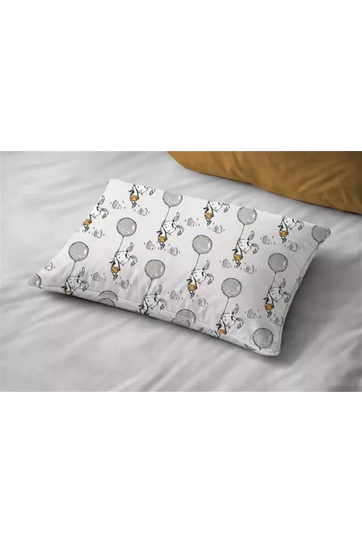 Μαξιλαροθήκη Εμπριμέ kids Floating Bunny 715 50X70 Grey 100% Cotton