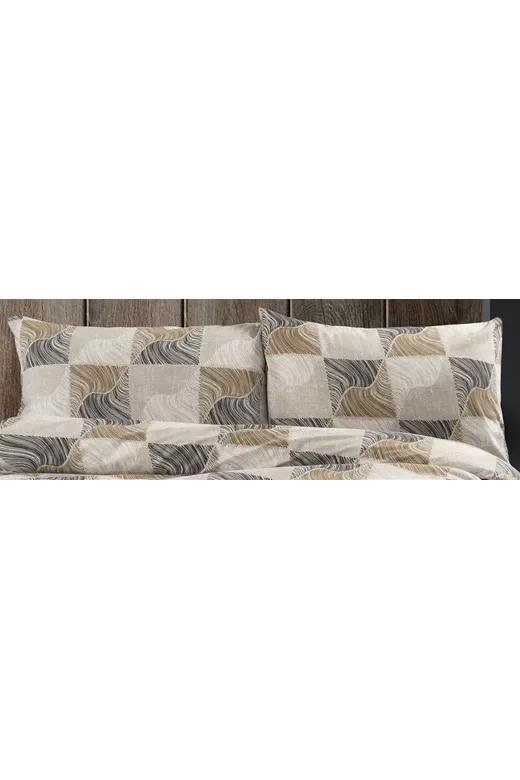 Μαξιλαροθήκη Εμπριμέ Κλεοπάτρα 609 50X70 Beige-Black 70/30 Cott/Pol