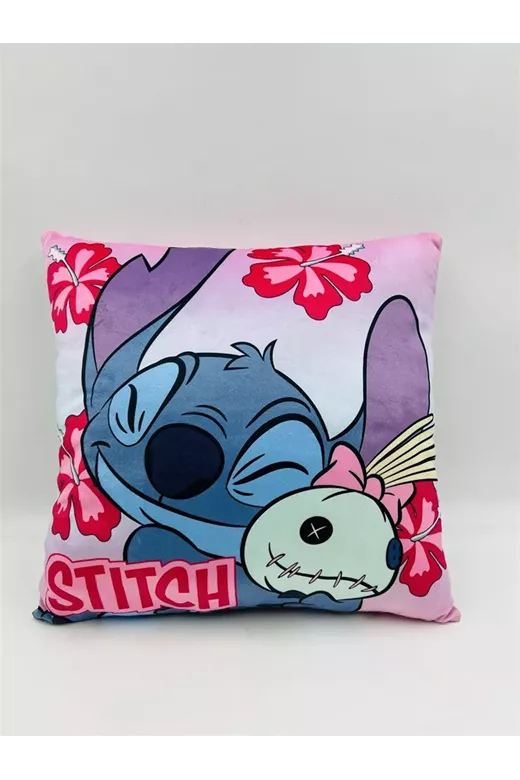 Βελούδινο Μαξιλάρι Disney Home Stitch 613 38X38 Pink 100% Velboa