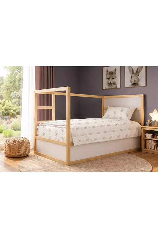 Σεντόνια Εμπριμέ Σετ 3 τεμ kids Newborn Bear 716 160x240 White-Beige 100% Cotton