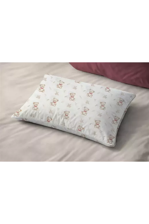 Μαξιλαροθήκη Εμπριμέ kids Newborn Bear 716 50x70 White-Beige 100% Cotton