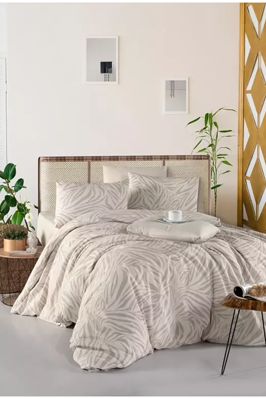 Σετ Σεντόνια Μονά (170x240) Mcdecor Zebra Kafe - MCDECOR