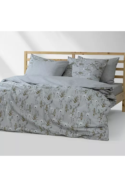 LINO Σετ Παπλωματοθήκη Υπέρδιπλη (220X240) Verde Ασημί