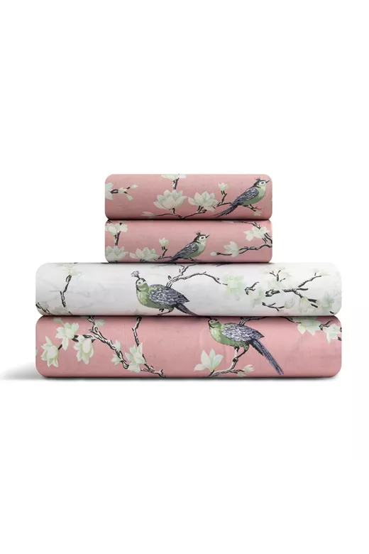 LINO Σετ Σεντόνια Μονά (170x260) Parrots Σομόν