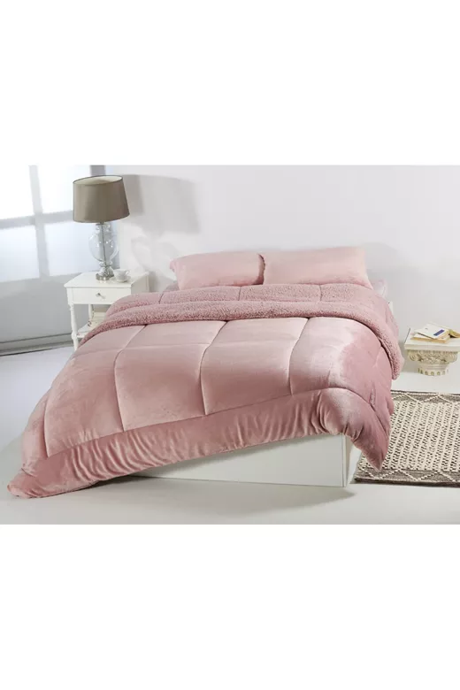 Κουβερτοπάπλωμα solid (160cm x 220cm) old rose