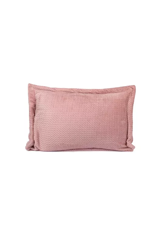 Μαξιλαροθήκη Oxford Flannel Sherpa 50x70 Mcdecor Waves Pink - MCDECOR