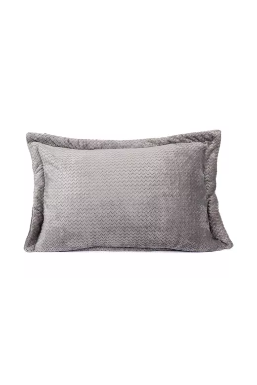Μαξιλαροθήκη Oxford Flannel Sherpa 50x70 Mcdecor Waves Grey - MCDECOR