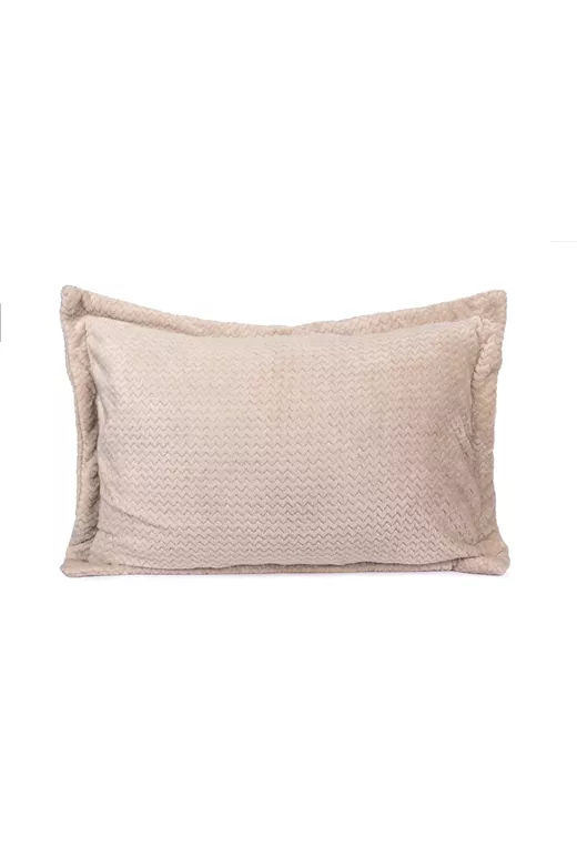 Μαξιλαροθήκη Oxford Flannel Sherpa 50x70 Mcdecor Waves Sand - MCDECOR