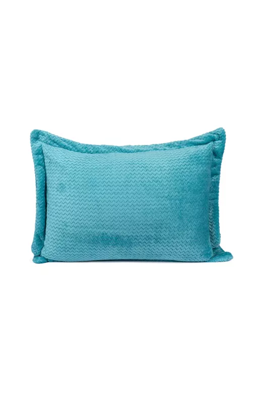 Μαξιλαροθήκη Oxford Flannel Sherpa 50x70 Mcdecor Waves Aqua - MCDECOR