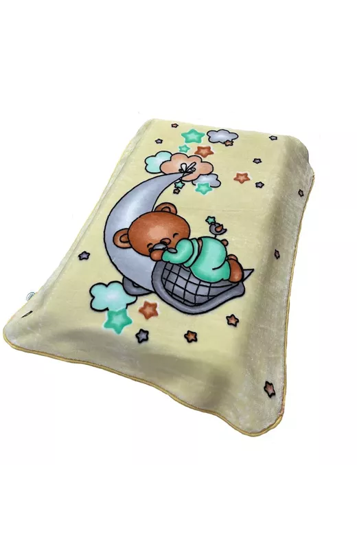 ΚΟΥΒΕΡΤΑ ΒΕΛΟΥΤΕ ΠΟΛΥΤΕΛΕΙΑΣ bebe Crescent Moon 34 110X140 Ecru-Light Yellow 100% Polyester
