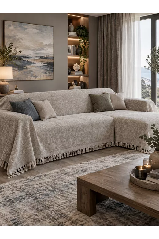 Σετ ριχτάρια chenille τριών τεμαχίων Christy Beige