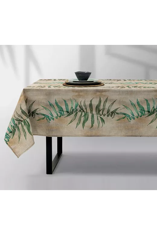LINO Τραπεζομάντηλο Foresta 140x140 Εκρού-Πράσινο