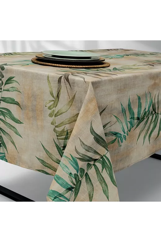 LINO Τραπεζομάντηλο Foresta 140x140 Εκρού-Πράσινο