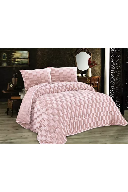 Κουβερτοπάπλωμα με εφέ Fleece 750 gsm 1940 Salmon Rose 160X220 100% Polyester