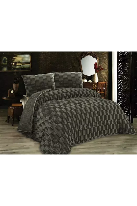 Κουβερτοπάπλωμα με εφέ Fleece 750 gsm 1940 Olive 220X240 100% Polyester