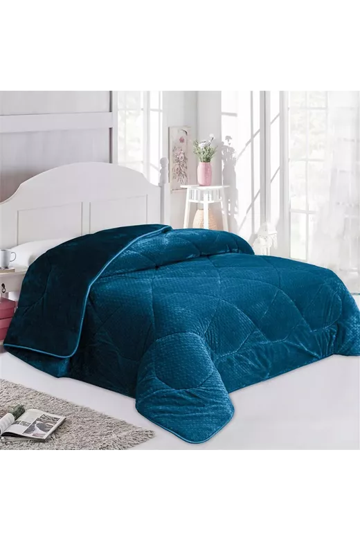 Κουβερτοπάπλωμα Jacquard Waves-Fleece 700 gr/m² 1960 Petrol 220x240 100% Polyester