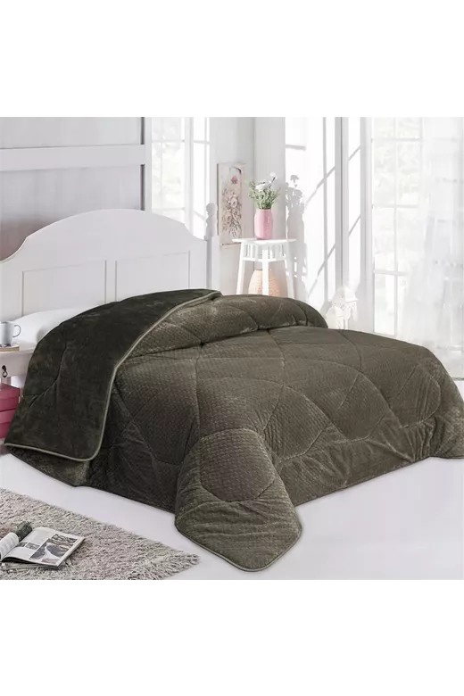 Κουβερτοπάπλωμα Jacquard Waves-Fleece 700 gr/m² 1960 Olive 220x240 100% Polyester