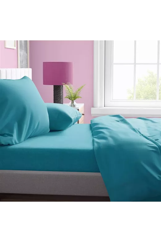 ΠΑΠΛΩΜΑ Solid 493 220X240 Turquoise Cotton 100%