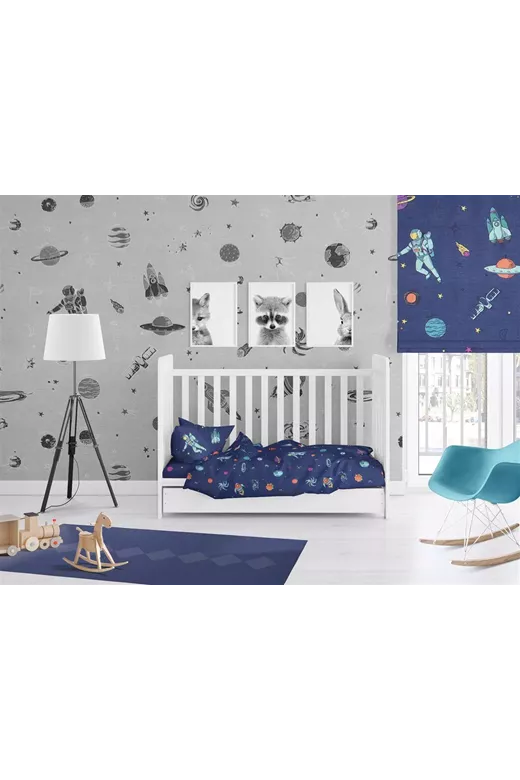ΠΑΠΛΩΜΑ ΕΜΠΡΙΜΕ bebe Space 189 120X160 Blue Cotton 100%