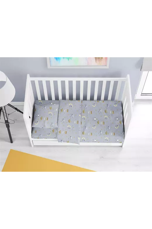 ΠΑΠΛΩΜΑ ΕΜΠΡΙΜΕ bebe Sweet Dreams 552 120X160 Grey 100% Cotton