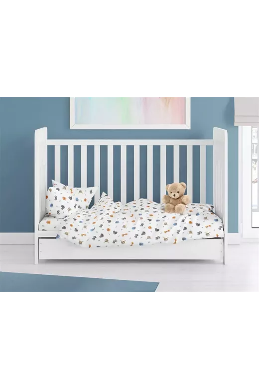 ΠΑΠΛΩΜΑ ΕΜΠΡΙΜΕ bebe Zoo 29 120X160 White 100% Cotton Flannel