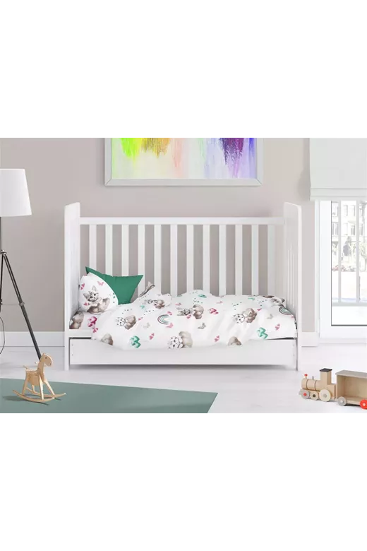 Πάπλωμα Εμπριμέ bebe Kitten 560 120X160 Petrol 100% Cotton
