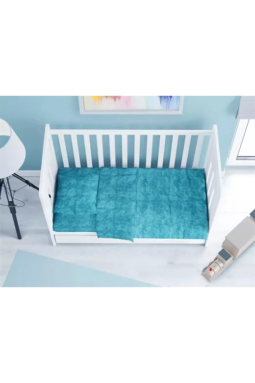 Πάπλωμα bebe Premium Shadow 620 120X160 Turquoise 100% Cotton