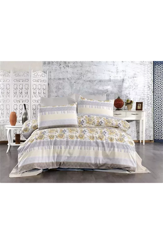 ΠΑΠΛΩΜΑ ΕΜΠΡΙΜΕ Ηλιαχτίδα 370 220X240 Grey-Beige Cott/Pol 70/30