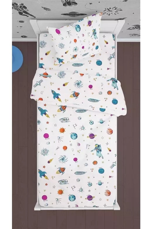 ΠΑΠΛΩΜΑ ΕΜΠΡΙΜΕ kids Space 188 160X240 White Cotton 100%